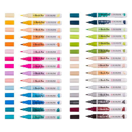 Bruynzeel ecoline brush pen set additional, 30 kleuren