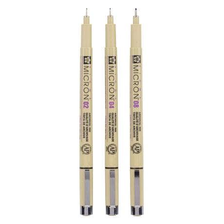 Sakura pigma micron fineliners etui - 3 fineliners - zwart