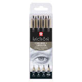 Sakura pigma micron fineliner set | 4 maten, koelgrijs