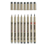 Sakura pigma micron fineliner set | 8 pennen, licht koelgrijs koelgrijs