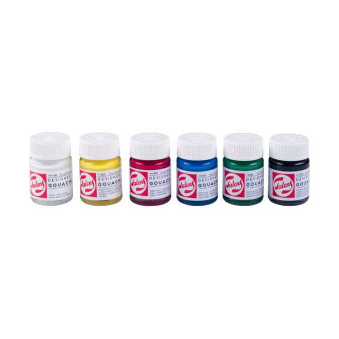 Talens gouache extra fijn primaire set, 6x16ml flacons