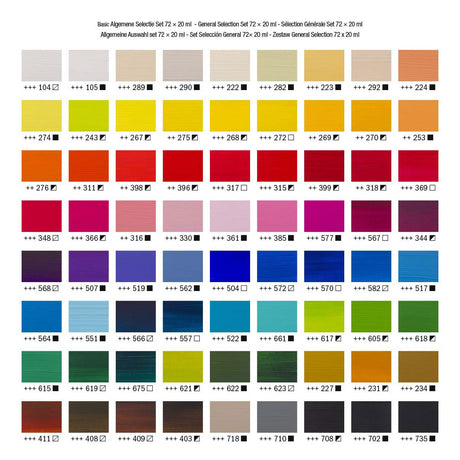 Amsterdam standard series acrylverf algemene selectie set | 72 × 20 ml