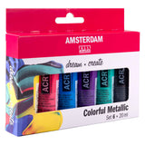 Royal talens amsterdam standard series acrylverf kleurrijke metallic set | 6 x 20 ml