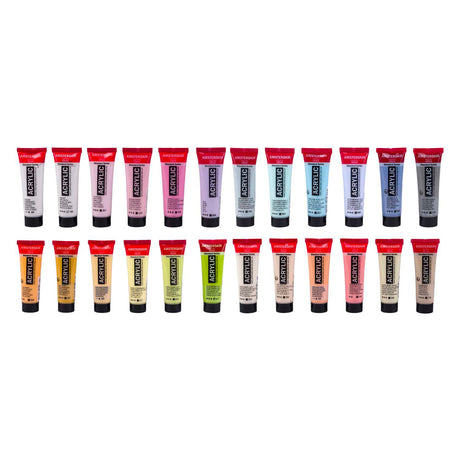 Bruynzeel amsterdam standard series acrylverf zachte kleuren set 20ml, 24dlg.