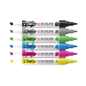 Talens ecoline duotip markers basisset, 6dlg.
