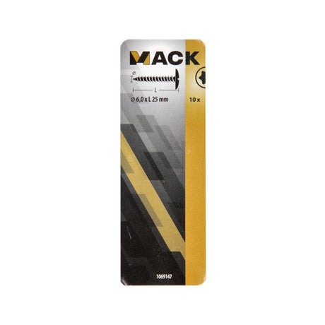 Mack 1069147 - luikschroef zwart 6,0 x 25 mm 10st | 5 stuks