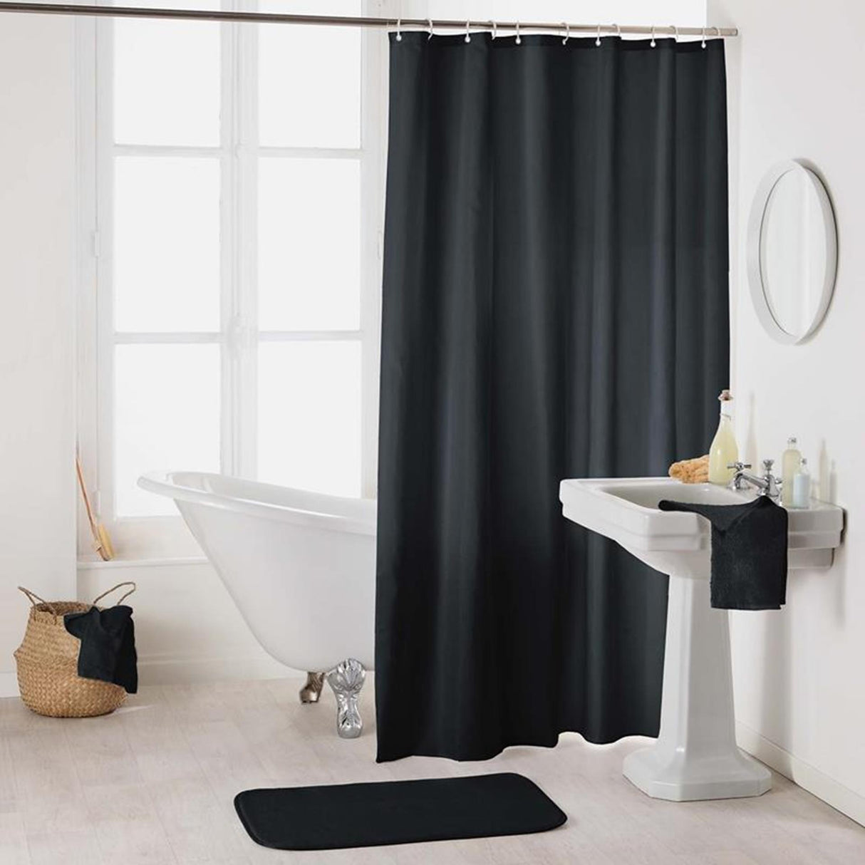 Wicotex douchegordijn uni peva 180x200 zwart