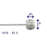 Rem binnenkabel Elvedes 2250mm RVS Slick ø1,5mm T-nippel (op kaart)