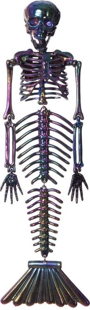 Merkloos sans marque halloween decoraties my other me verchroomd skelet zeemeermin grijs 37 cm