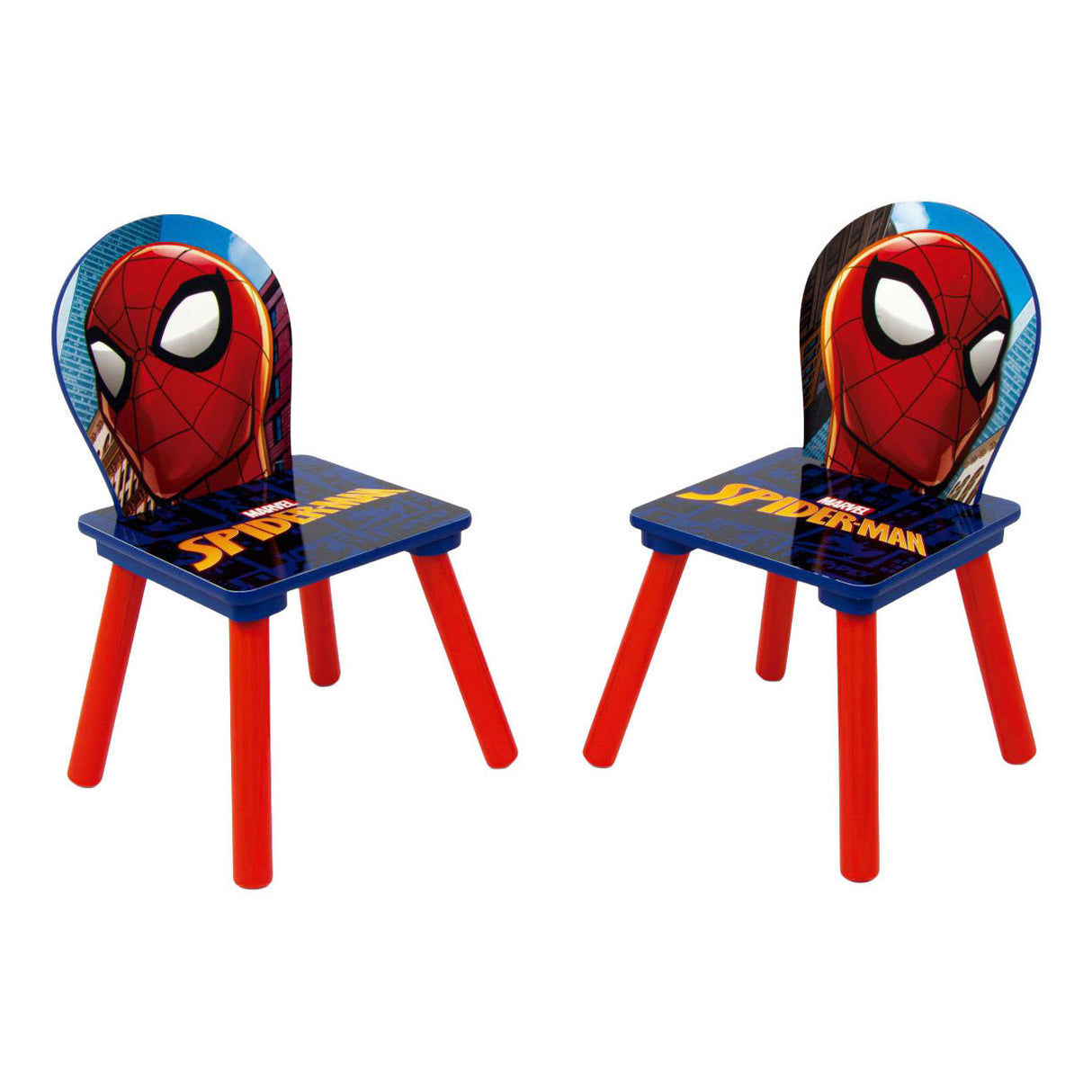 Set houten tafel met twee stoelen spiderman