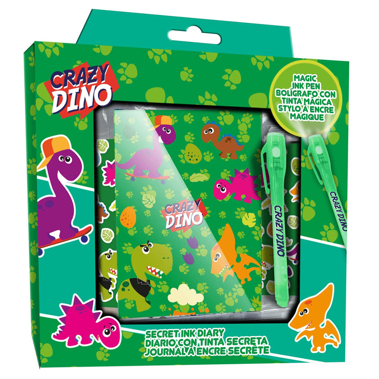 Kids Licensing Dagboek met Stickers en Geheimschrift Pen Dinosaurus