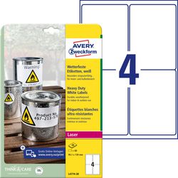 Weerbestendige labels avery 99.1 x 139 mm 80 stuks