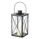 Boltze home lantaarn zwart metaal 17x30cm