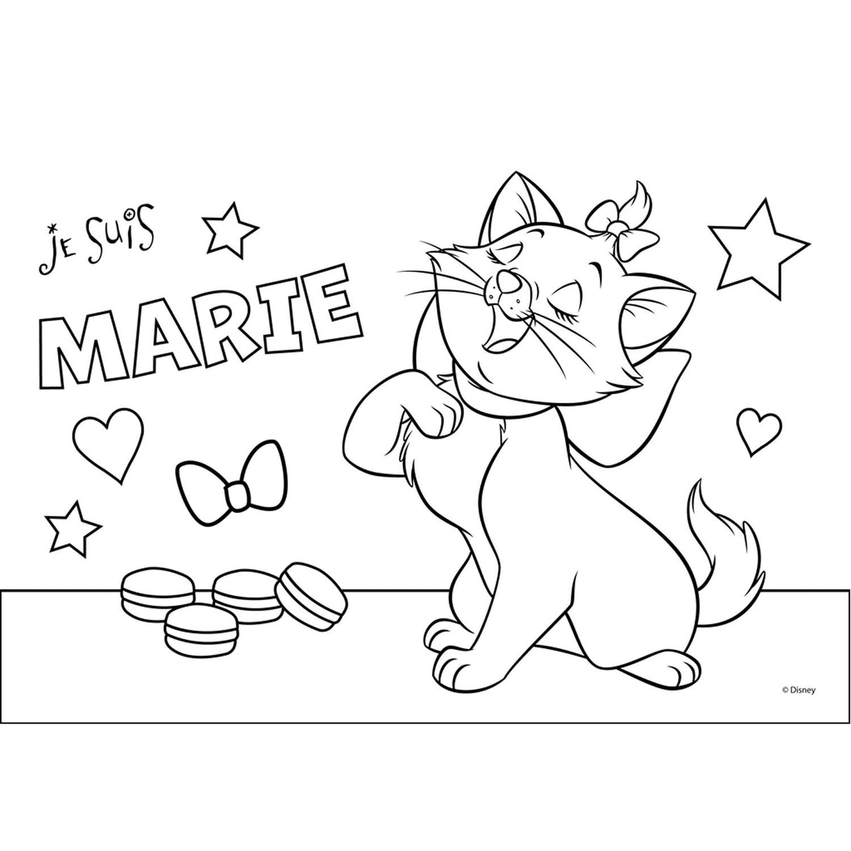 Marie Cat Kleurplaten met Stencil en Stickervel