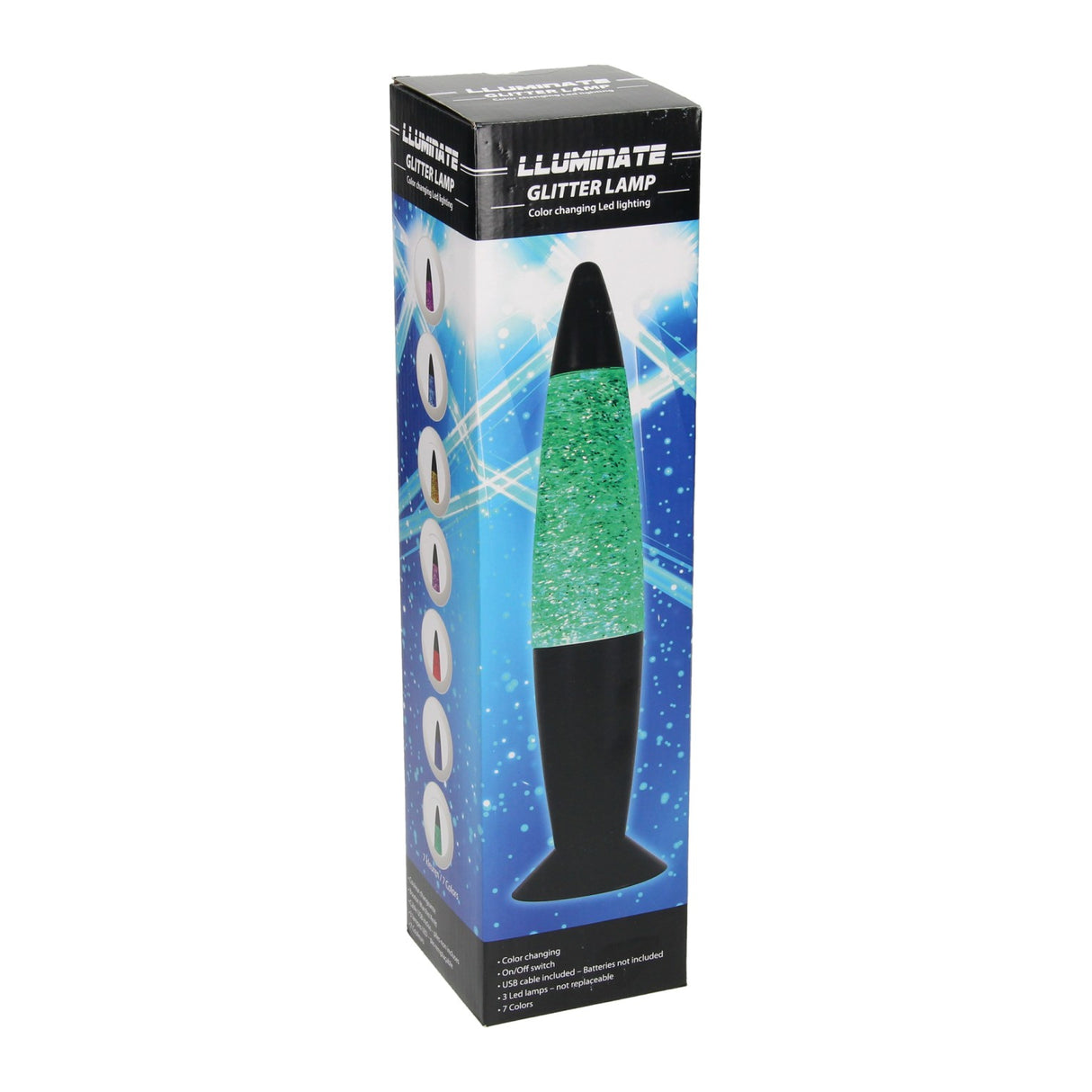 Glitter led lamp kleurveranderend, 34cm