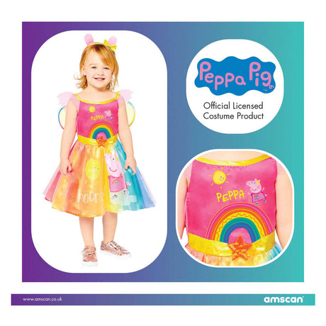 Kinderkostuum peppa regenboogjurk - 2-3 jaar