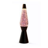 Lavalamp Zwart Roze Glitter, 40cm