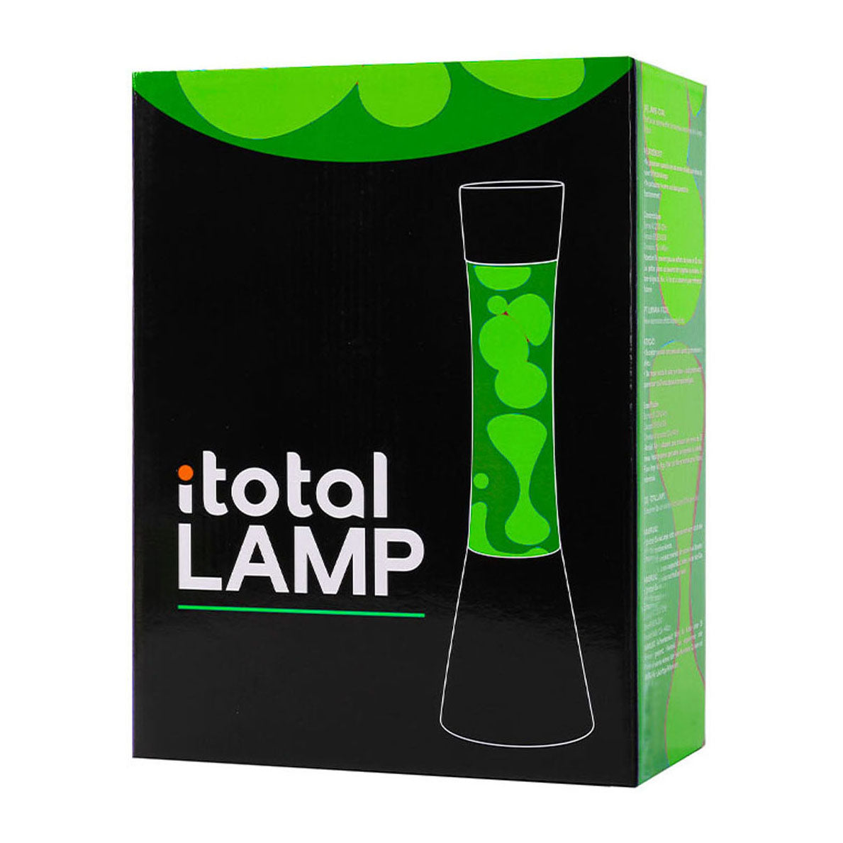 Itotal lavalamp zwart groen geel, 40cm