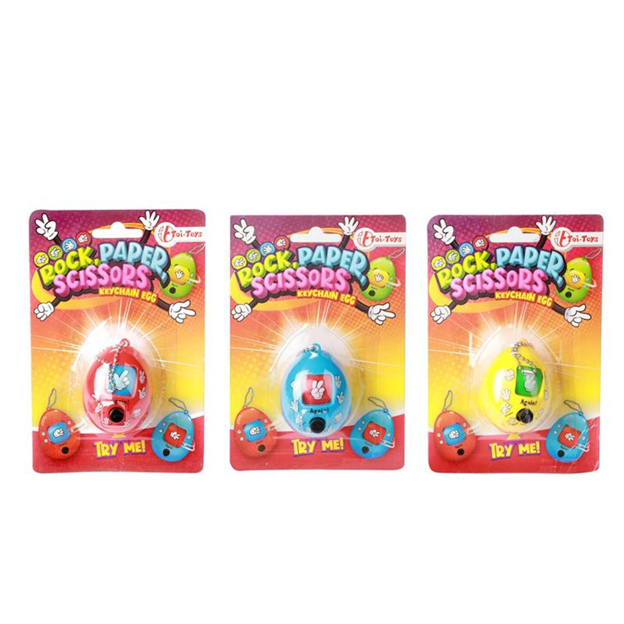 Toi-toys sleutelhanger steen-papier-schaar