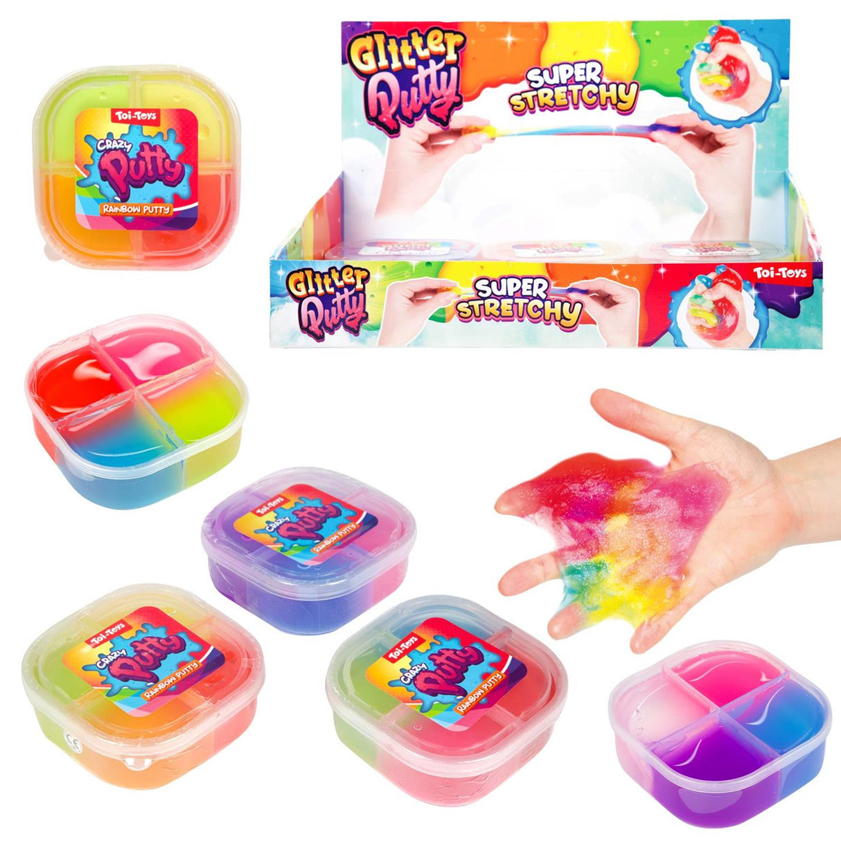 Toi-toys crazy putty 4 kleuren in pot