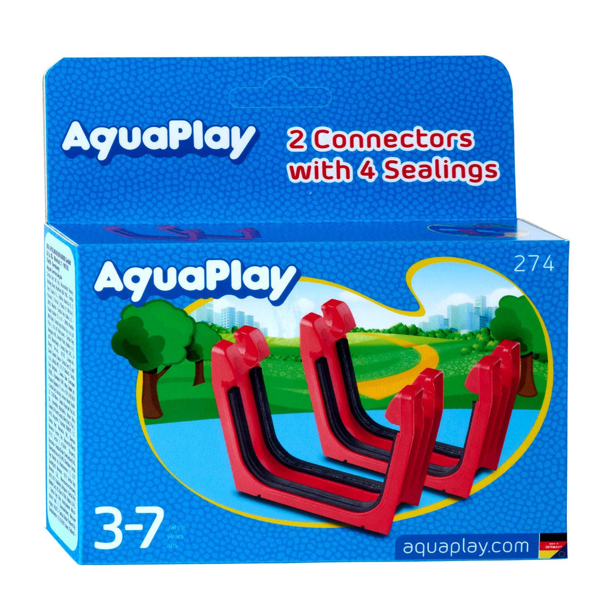 Aquaplay 274 verbindingsstuk + rubberen afsluitingen, 2st.