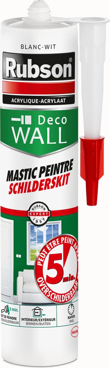 Rubson schilderskit 280 ml bouwkit | sneldrogend in 5 minuten | voor snel en efficiant schilderwerk | sterke en duurzame afdichting
