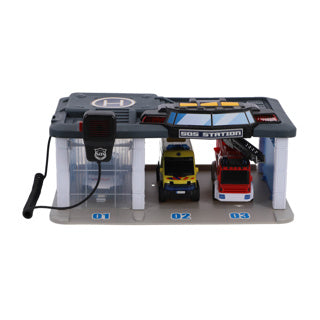 Dickie toys sos - rescue center nederlandse reddingsdiensten - politie - brandweer - ambulance - vanaf 3 jaar - speelgoedgarage