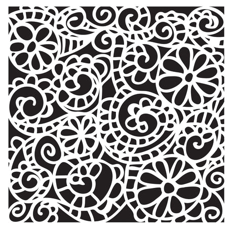 The crafter's workshop • template 15x15cm swirly garden
