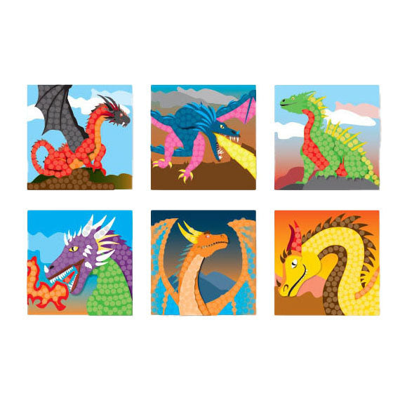 Playmais playmais mosaic kaarten versieren fantasy dragon