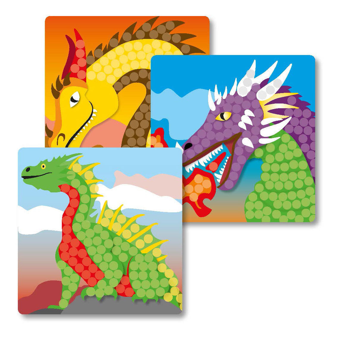 Playmais playmais mosaic kaarten versieren fantasy dragon