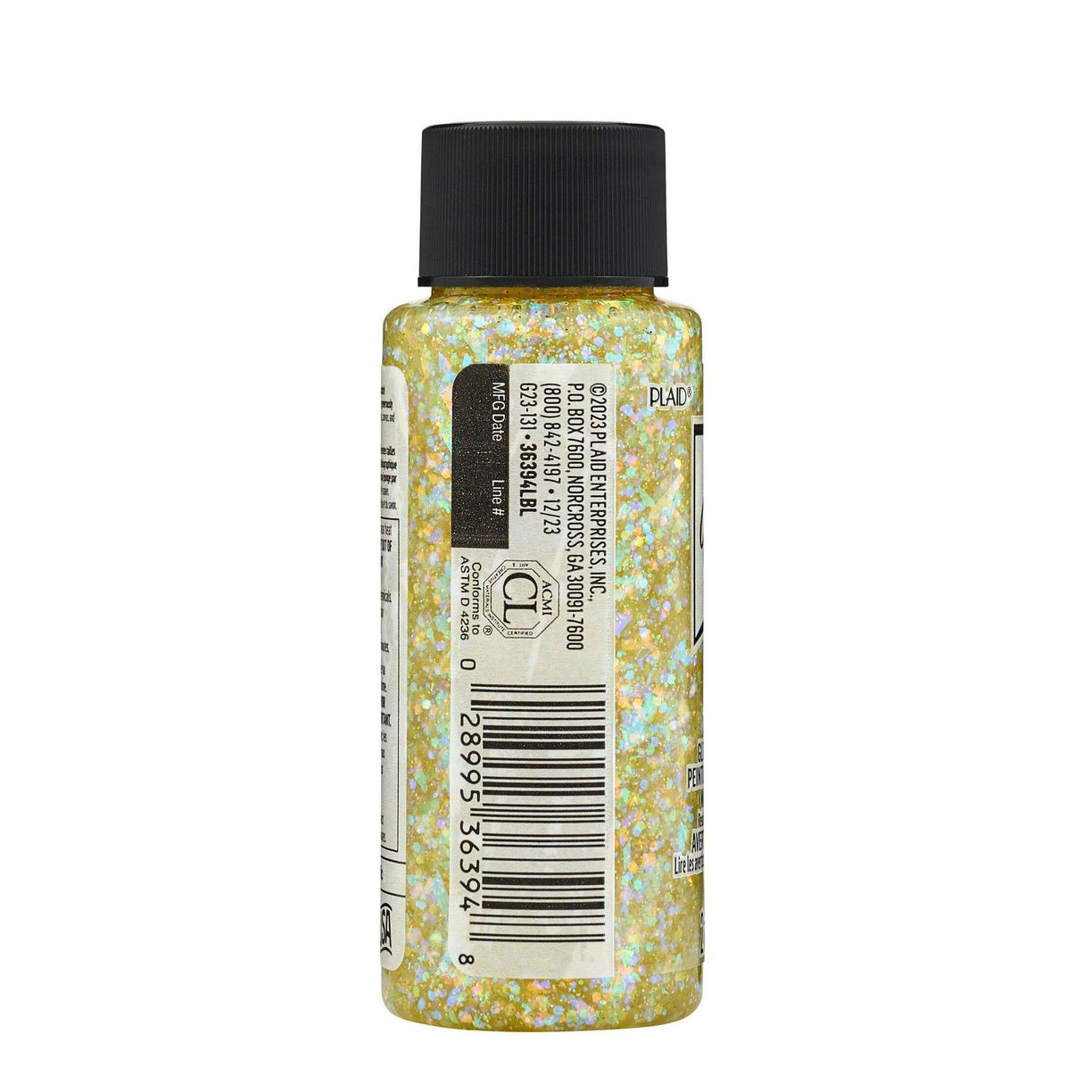 Folkart • glitterific pastels acrylic paint yellow 59ml