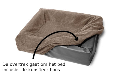 Bia bed Fleece hoes hondenmand taupe