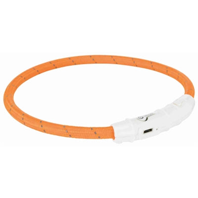 Trixie Halsband hond flash lichthalsband usb tpu nylon oranje