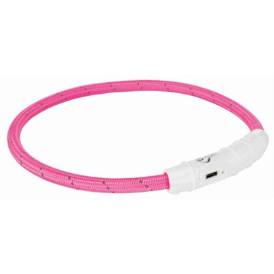 Trixie Halsband hond flash lichthalsband usb tpu nylon roze