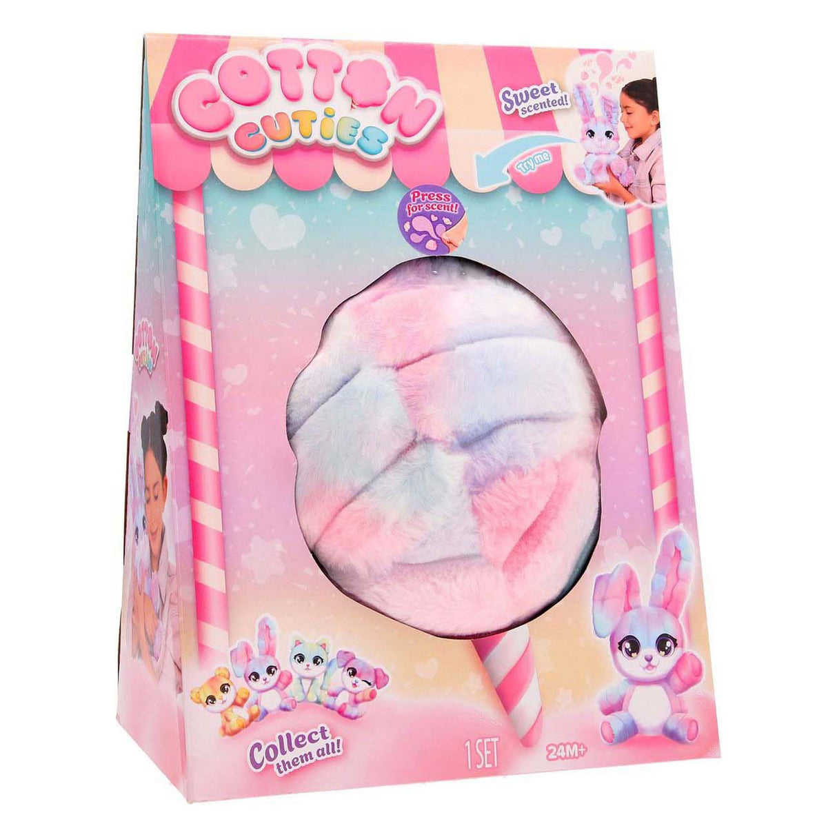 Spectron cotton cuties bunny - geurende suikerspin knuffel - 30cm