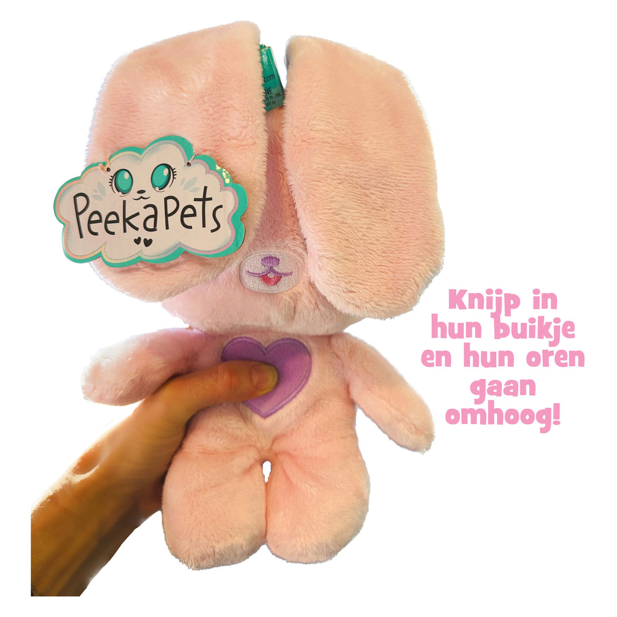 Spectron Peekapets Kiekeboe Knuffel Bunny Roze Violet met Geluid