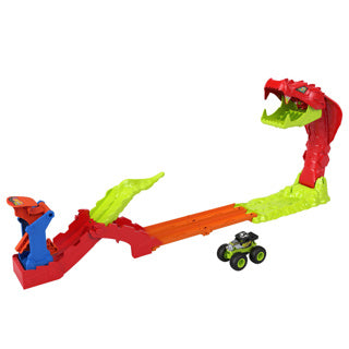 Hot wheels monstertrucks - sla de slang knock-out speelset