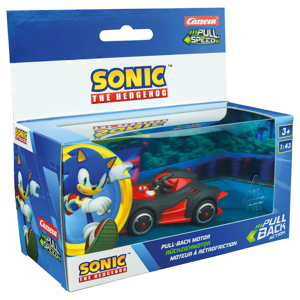 Sonic pull back auto team racing - zwart