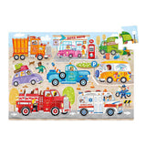 Banana panda puzzel auto's - educatief speelgoed karton 40 stukjes.