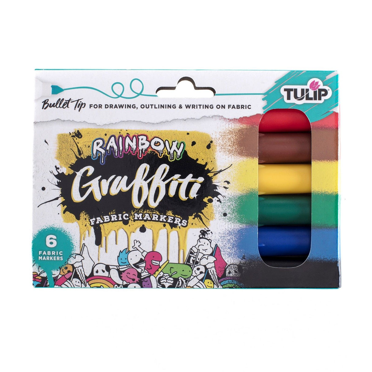 Tulip • textielstiften graffiti rainbow 6st.