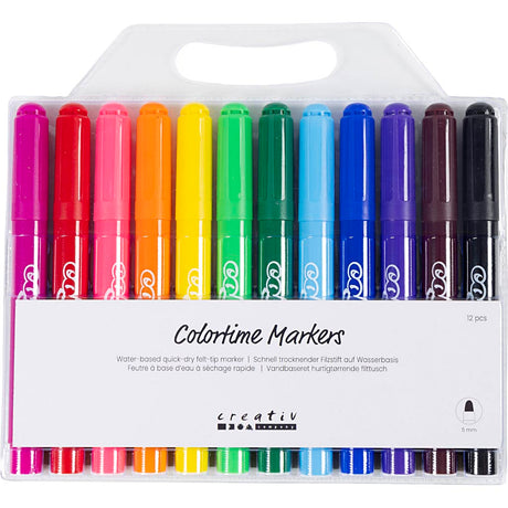 Colortime stift, 5 mm lijn, standaard-kleuren, 12 stuks