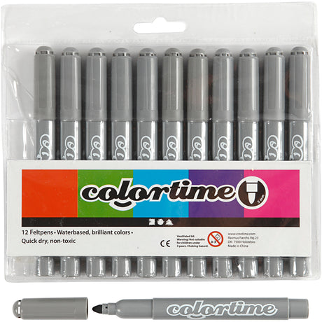 Creativ company http: www.cchobby.nl colortime-stiften-lijndikte-5-mm-grijs-12-stuk-1-doos