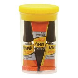 Creativ company uhu secondelijm transparant 1 gram 3 stuks
