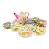 Simply for kids tinnen theeservice vos in koffer 15-delig