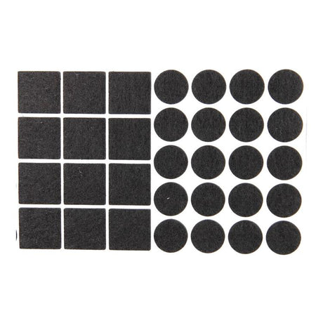 Mack 1069036 - assortiment zelfklevend vilt zwart | 12 stuks