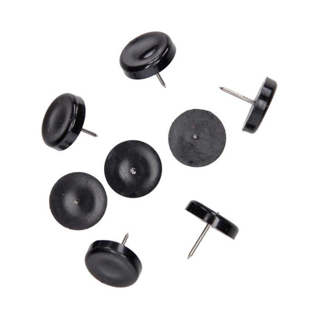 Mack 1066769 - stoelglijder nagel kunststof zwart ø 25 mm 8 st pcs | 6 stuks