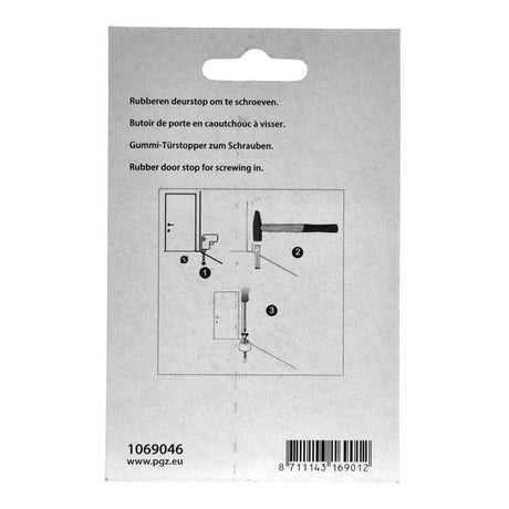 Mack 1069046 - deurstop rubber + schroef wit 30 x 35 mm 2 st pcs | 6 stuks