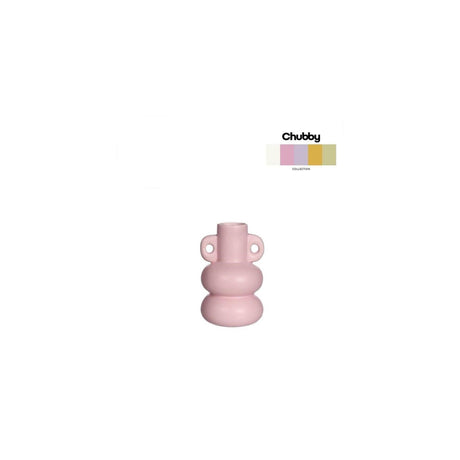 Ideas 4 seasons chubby vaas - kaarsenhouder ø7,6xh12cm roze