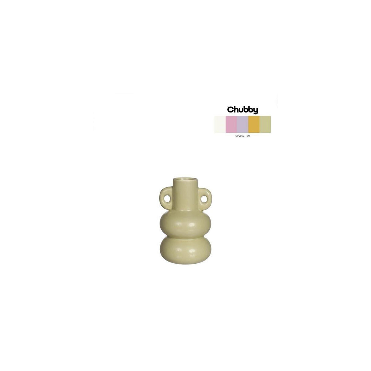 Ideas 4 seasons chubby vaas - kaarsenhouder ã˜7,6xh12cm jade groen