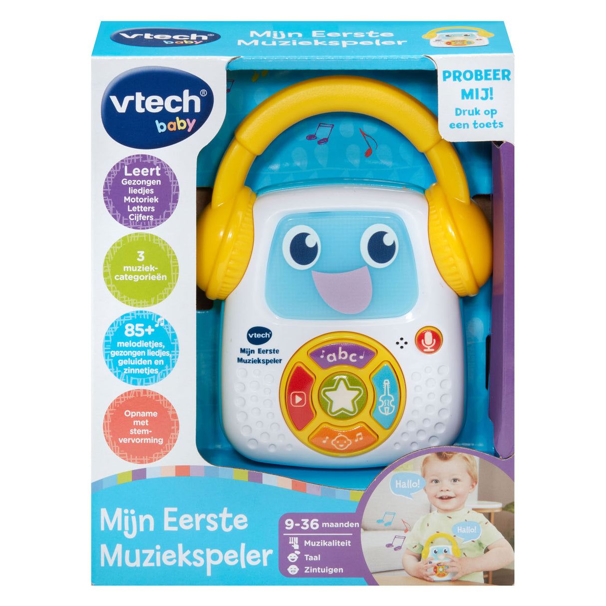 Vtech baby mijn eerste muziekspeler - interactief speelgoed - incl. 23 melodietjes 9 gezonden liedjes - cadeau - vanaf 9 maanden